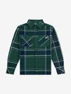 New Balance Boys Premium Checked Shirt In Green