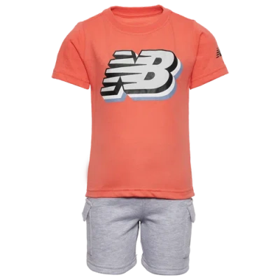 New Balance Kids' Boys Preschool   3d Logo T-shirt And Cargo Short Set In Multi