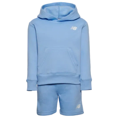 New Balance Kids' Boys Preschool   Hoodie And Shorts Set In Electric Sky/blue