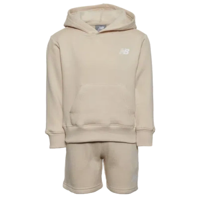New Balance Kids' Boys Preschool   Hoodie And Shorts Set In Timberwolf/timberwolf