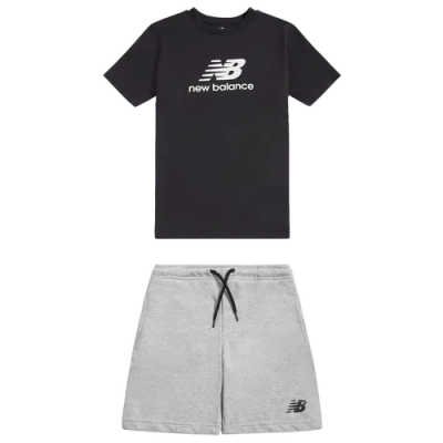New Balance Kids' Boys Preschool   T-shirt Short Set In Black