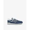 New Balance Boys Navy Kids 574 Evergreen Logo-embossed Suede Low-top Trainers In Navy