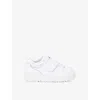 NEW BALANCE NEW BALANCE BOYS WHITE KIDS' 550 LOGO-EMBOSSED LEATHER LOW-TOP TRAINERS