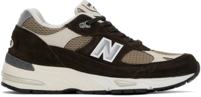 New Balance Brown & Beige Made In Uk 991v1 Finale Sneakers In Delicioso