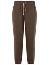 New Balance Elastic-waistband Logo-patch Track Pants In Brown