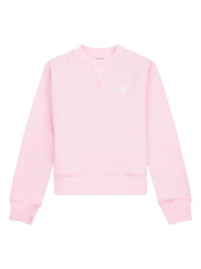 New Balance Kids' Brushed Logo-print Sweater In Pink