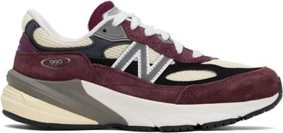 New Balance Burgundy & Beige 'made In Usa' 990v6 Sneakers