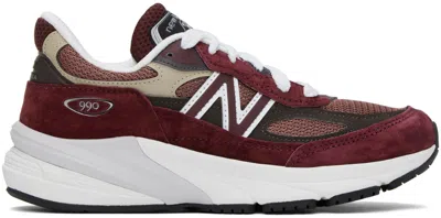 New Balance Burgundy Made In Usa 990v6 Sneakers
