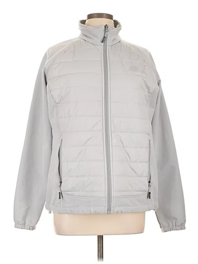 Pre-owned New Balance Cardigan Sweater In Silver