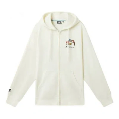 New Balance Cartoon Printing Hooded Track Jacket White In Neutral