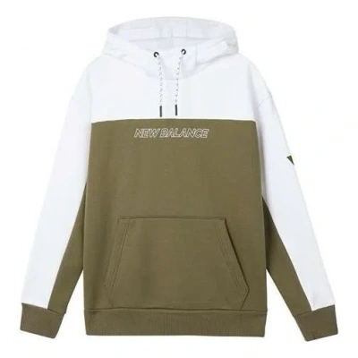 New Balance Casual Color Block Hoodie 'white Olive Green'