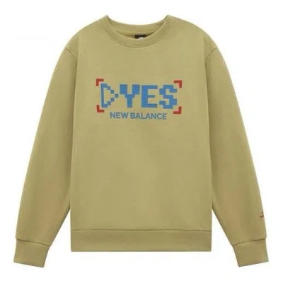 New Balance Casual Graphic Print Sweatshirt 'yellow Blue' In Green