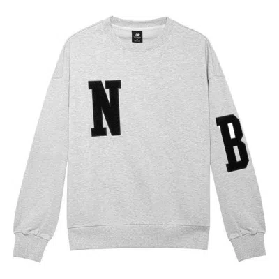 New Balance Casual Logo Letters Sweatshirts 'grey' In Gray