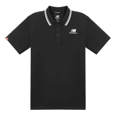 New Balance Classic Short Sleeve Polo Shirts 'black White'