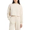 New Balance Coastal Fleece Oversize Crop Crewneck Sweatshirt In Neutral
