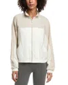 New Balance Oversize Water Resistant Colorblock Nylon Jacket In White