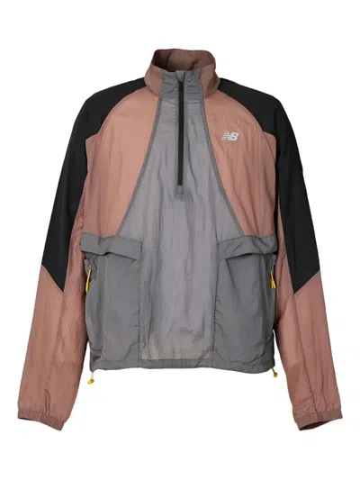New Balance Colour-blocked Half-zip Windbreaker In Multi