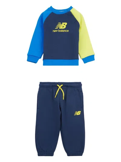 New Balance Babies' Colourblock Tracksuit In Blue