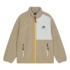 New Balance Contrasting Colors Knit Suede Sports Stand Collar Logo Jacket Couple Style Khaki In Brown