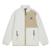 New Balance Contrasting Colors Knit Suede Sports Stand Collar Logo Lamb's Wool Jacket Autumn Creamy  In Neutral