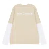 New Balance Contrasting Colors Sports Round Neck Pullover Apricot Color T-shirt In Neutral
