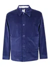 New Balance Soft Corduroy Long Sleeve Overshirt In Blue