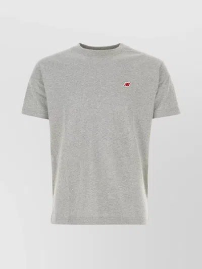 New Balance Cotton Blend Crew Neck T-shirt In Gray