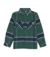 New Balance Boys Premium Checked Shirt In Green