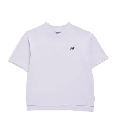 New Balance Kids' Cotton Cross-neck T-shirt In Purple