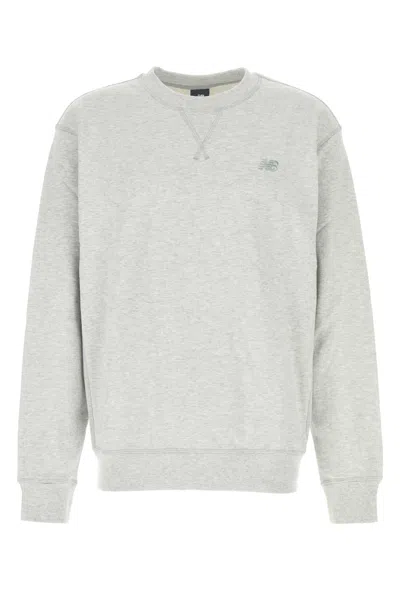 New Balance Cotton Melange Sweatshirt For Men In Gray
