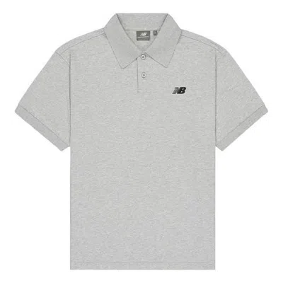 New Balance Cotton Polo Shirt 'grey' In Gray