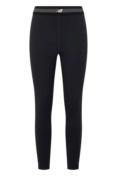 New Balance Cotton Stretch Leggings In Blue