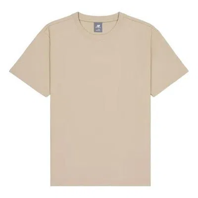 New Balance Cotton T-shirt 'stoneware' In Gold