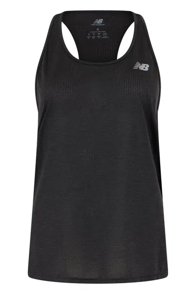 New Balance Cotton Tank Top With Logo In Black