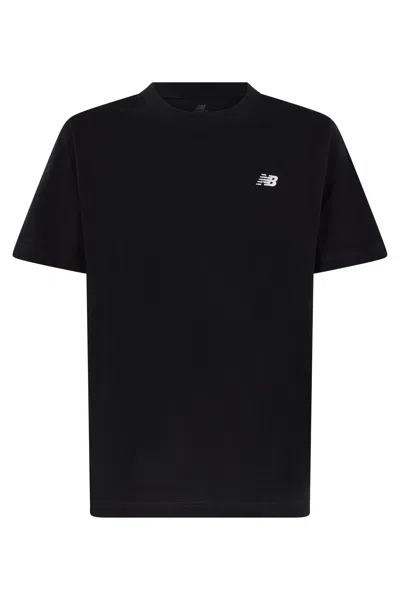New Balance Cotton T-shirt With Logo In Black