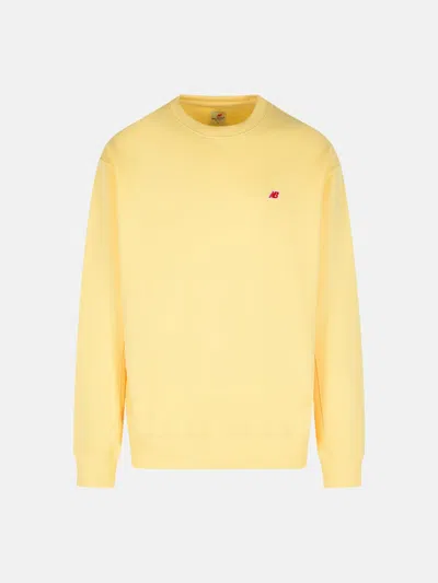 New Balance Cream Cotton Sweatshirt In Yellow