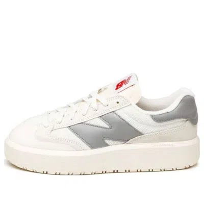 New Balance Kids'  Ct302 Shoes 'sea Salt Shadow Grey' In White