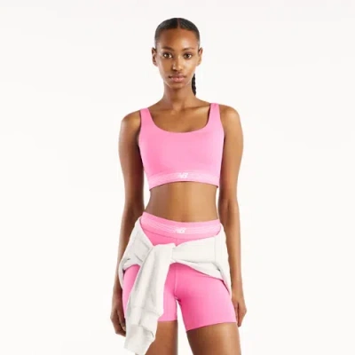 New Balance Damen Ac Train Bra In Rosa, Poly-strick, Grösse Xs In Pink