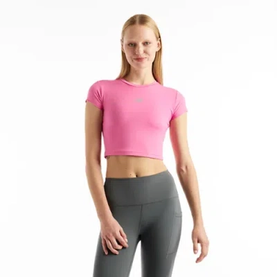 New Balance Damen Nb Harmony Fitted T-shirt In Rosa, Poly-strick, Grösse Xl In Pink