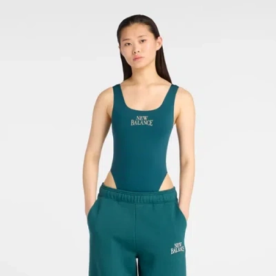 New Balance Damen Trackside Bodysuit In Grün, Poly-strick, Grösse Xs In Green