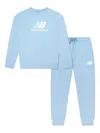 New Balance Drawstring Logo-print Tracksuit In Blue