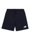 New Balance Drawstring-waist Logo-print Shorts In Blue