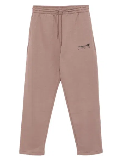 New Balance Drawstring-waist Logo Track Pants In Brown