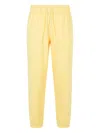 New Balance Elastic-waistband Logo-patch Track Pants In Yellow