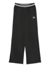 New Balance Elasticated-waistband Split-hem Trousers In Black