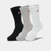 New Balance Embroidered Crew Socks (3-pack) In White/grey/black