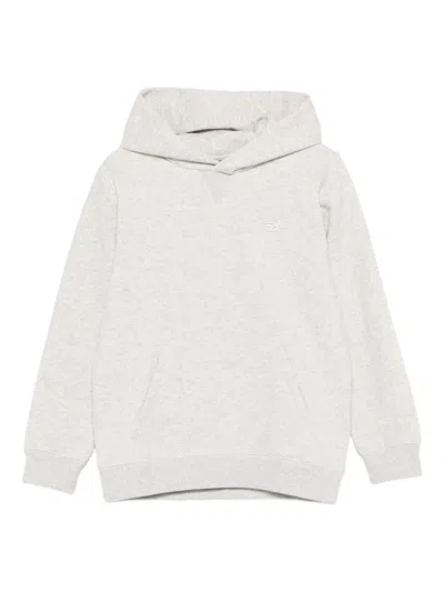 New Balance Kids' Embroidered-logo Hoodie In Gray