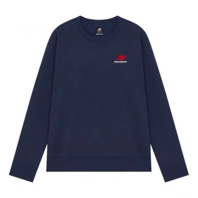 New Balance Embroidered Logo Sports Round Neck Pullover Blue