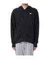 New Balance Embroidered-logo Zipped Hoodie In Black