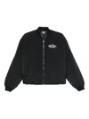 New Balance Embroidered Zip-up Jacket In Black